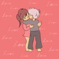 boy and girl hugging on the day of love