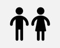 Boy Girl Icon Male Female Man Woman Children Kid Kids Toilet Bathroom Restroom Sign Black Shape Vector Clipart Artwork Symbol
