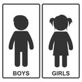 Boy and girl icon. Vector illustration.