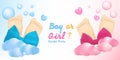 Boy or Girl invitation template vector illustration design Royalty Free Stock Photo