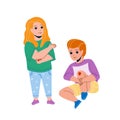 Boy And Girl Kids Hurt After Fall On Ground Vector Royalty Free Stock Photo