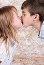 Boy and girl kissing