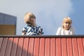 Boy and girl on the open terrace