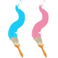 Boy and girl - Painting brushes Royalty Free Stock Photo