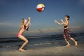 Boy and girl playing with ball Royalty Free Stock Photo