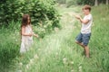 A boy with a girl playing. Royalty Free Stock Photo