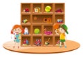 Boy and girl playing with toys in room Royalty Free Stock Photo