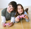Boy and girl playstation
