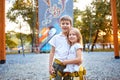 Boy and girl in rock climbing gym Royalty Free Stock Photo