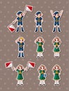 Boy/girl scout stickers Royalty Free Stock Photo