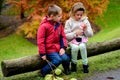 Boy and girl sitting together Royalty Free Stock Photo