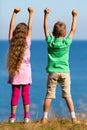 Boy and girl during summer time Royalty Free Stock Photo