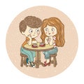 Boy and girl: tea-party Royalty Free Stock Photo