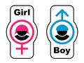 Boy girl toilet symbols