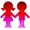 Boy and girl with transition colors