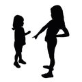 Children talking body silhouette vector