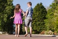 Boy Girl Walking Away Talking Royalty Free Stock Photo