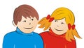 Boy and girl, young pair, vector illustration