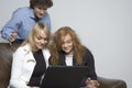 Boy & girls / laptop Royalty Free Stock Photo