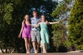 Boy Girls Walking Talking Laugh Royalty Free Stock Photo