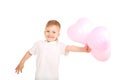 Boy giving heart balloons Royalty Free Stock Photo