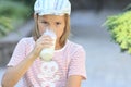 Boy with a glass of milk