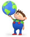 Boy with globe