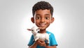 Boy and Goat Royalty Free Stock Photo