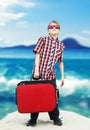 Boy going for sea vacation