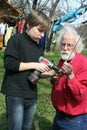 Boy and grandfather Royalty Free Stock Photo