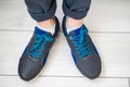 Boy in gray shoes Royalty Free Stock Photo
