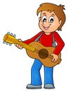 Boy guitar player theme image 1 Royalty Free Stock Photo
