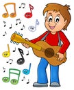 Boy guitar player theme image 2 Royalty Free Stock Photo
