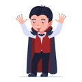 Boy in a Halloween vampire dracula costume