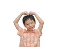 Boy hand making a heart shape Royalty Free Stock Photo
