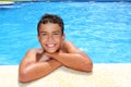 Boy happy teenager vacation swimming pool Royalty Free Stock Photo