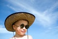 Boy.hat.sunglasses Royalty Free Stock Photo