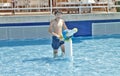 The Boy is Have Fun in the Aqua Park Royalty Free Stock Photo