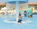 The Boy is Have Fun in the Aqua Park Royalty Free Stock Photo