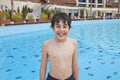 The Boy is Have Fun in the Aqua Park Royalty Free Stock Photo