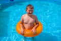 Boy in having fun in the swimming pool Royalty Free Stock Photo
