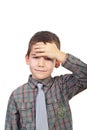 Boy with head ache Royalty Free Stock Photo