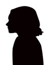 A boy head black color silhouette vector