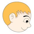 boy head blonde emoticon facial expression smiling friendly