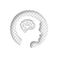 Boy head brain sign icon. Conceptual illustration of migraine in people. Silhouette of a child. Vector clipart illustration. Paper Royalty Free Stock Photo
