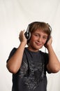 Boy with headphones .