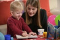 A Boy With A Hearing Aids And Cochlear Implants Playing Royalty Free Stock Photo