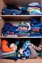 boy hiding in the closet Royalty Free Stock Photo