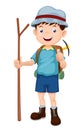 Boy Hiking illustration Royalty Free Stock Photo