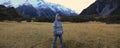 Boy hiking in the mountains Royalty Free Stock Photo